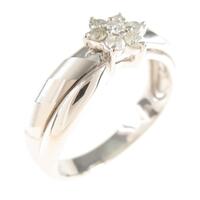 K14WG フラワー ダイヤモンドリング