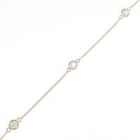 K18YG スリーストーン ダイヤモンドブレスレット