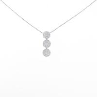 K18WG フラワー ダイヤモンドネックレス