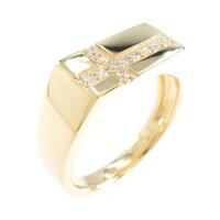 【リメイク】K18YG クロス ダイヤモンドリング