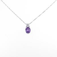 K18WG アメジストネックレス