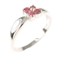 K18WG フラワー トルマリン リング