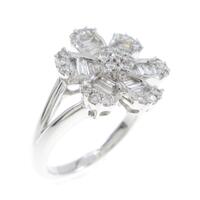 K18WG フラワー ダイヤモンドリング