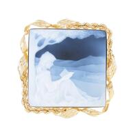 K18YG メノウカメオブローチ