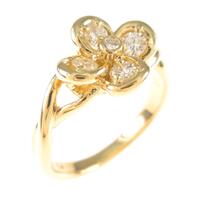 K18YG フラワー ダイヤモンドリング