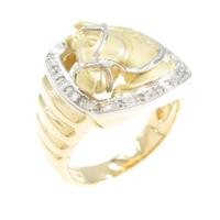 K18YG／PT ホース ダイヤモンドリング