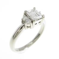 プラチナダイヤモンドリング 0．492ct・D・VS2・エメラルドカット