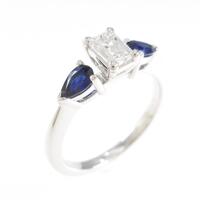 K18WGダイヤモンドリング 0．402ct・E・SI1・エメラルドカット