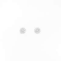 K18WG フラワー ダイヤモンドピアス