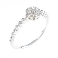 【リメイク】K18WG フラワー ダイヤモンドリング