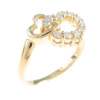 K18YG ハート ダイヤモンドリング