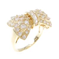 750YG パヴェ リボン ダイヤモンドリング