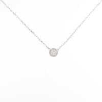 K18WG ソリティア ダイヤモンドネックレス