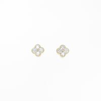 K18YG フラワー ダイヤモンドピアス