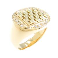 K18YG 印台 ダイヤモンドリング