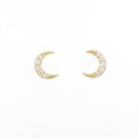 【リメイク】K18YG ムーン ダイヤモンドピアス