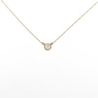 750YG ソリティア ダイヤモンドネックレス