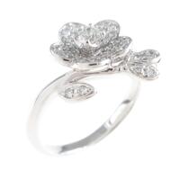 K18WG フラワー ダイヤモンドリング