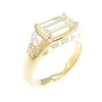 K18YG ダイヤモンドリング 2．017ct・LY・VS2・エメラルドカット