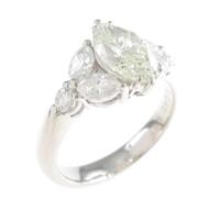 プラチナダイヤモンドリング 1．242ct・VLY・I1・マーキスカット