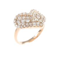 K18PG ハート パヴェ ダイヤモンドピンキーリング