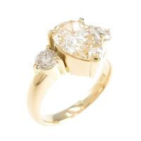 K18YG ダイヤモンドリング 1．816ct・FLBOY・I1・ペアシェイプ