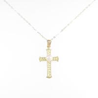 K18YG／18KTYG クロス アコヤパールネックレス