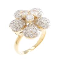 750YG／750WG フラワー ダイヤモンドリング