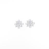 【リメイク】K18WG フラワー ダイヤモンドピアス