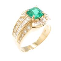 K18YG エメラルドリング