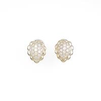 K18YG パヴェ ダイヤモンドイヤリング