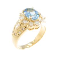 K18YG アクアマリンリング