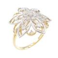 K18YG／K18WG フラワー ダイヤモンドリング