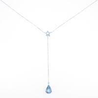 K18WG アクアマリンネックレス