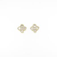 K18YG フラワー ダイヤモンドピアス
