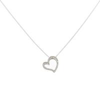 K18WG ハート ダイヤモンドネックレス