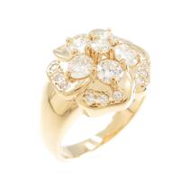 K18YG フラワー ダイヤモンドリング