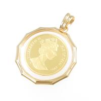 K18YG（枠） コイン ペンダント