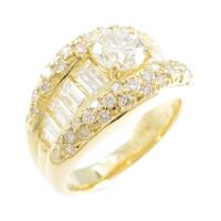 K18YG ダイヤモンドリング 0．629ct I SI2 GOOD