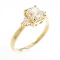 【リメイク】K18YG ダイヤモンドリング 1．003ct VLY SI1 プリンセスカット