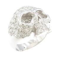 K18WG スカル ダイヤモンドリング