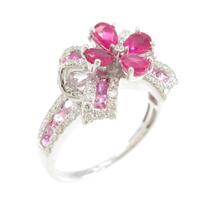 K18WG カラーストーンリング 拡散処理未検査