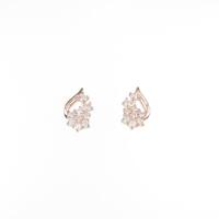 【新品】K18PG フラワー ダイヤモンドピアス