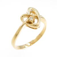 K18YG ハート ダイヤモンドリング