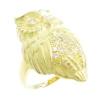 K18YG フクロウ ダイヤモンドリング