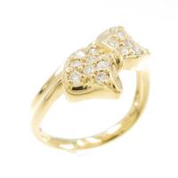 K18YG リボン ダイヤモンドリング