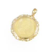 K18YG（枠） コイン ペンダント