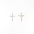 【新品】K18YG クロス ダイヤモンドピアス
