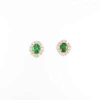 【新品】K18YG グリーンガーネットピアス