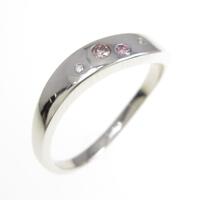 K18WG ピンクダイヤモンドリング